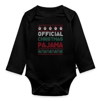 2022 Santa Ugly Dezember Urlaub Hässliche Weihnachten - Baby Bio-Langarm-Body - Schwarz - Vorne
