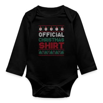 Santa Ugly Dezember Feiertag Hässlich Mein Weihnachten - Baby Bio-Langarm-Body - Schwarz - Vorne