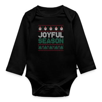 Santa Ugly Dezember Fröhliche Jahreszeit Hässliche Weihnachten - Baby Bio-Langarm-Body - Schwarz - Vorne