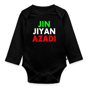 jin jiyan azadi - Body Bébé bio manches longues - noir - Devant