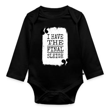 dinosaur lover gift couples funny quote - Baby Bio-Langarm-Body - Schwarz - Vorne