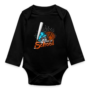 Ball Baseball Schüler 100. Tag 100 Tage Schule - Baby Bio-Langarm-Body - Schwarz - Vorne