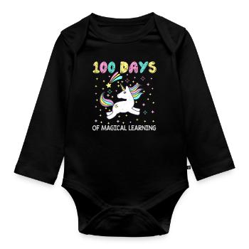 Magical 100th Day Of Magical 100 Days Of School - Organic Longsleeve Baby Bodysuit - black - Front