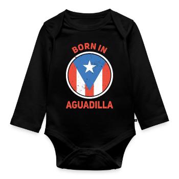 Aguadilla Puerto Rico - Organic Longsleeve Baby Bodysuit - black - Front