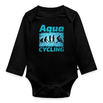 Aqua Cycling Swimming Pool Fitness Evolution - Organic Longsleeve Baby Bodysuit - black - Front