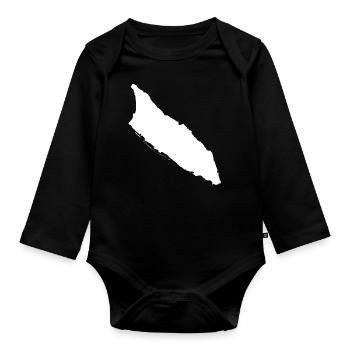 Aruba Landkarte Flagge - Baby Bio-Langarm-Body - Schwarz - Vorne