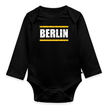 Berlin Vintage - Body Bébé bio manches longues - noir - Devant