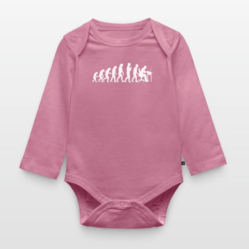 Evolution Technicien Informatique Programmation Nerd Body Bébé bio manches longues