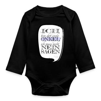 elternschaft ehefrau familienwappen patenonkel - Baby Bio-Langarm-Body - Schwarz - Vorne