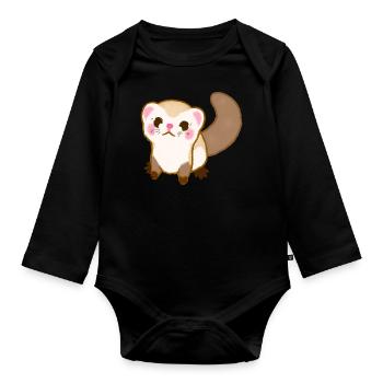 Frettchen - Baby Bio-Langarm-Body - Schwarz - Vorne