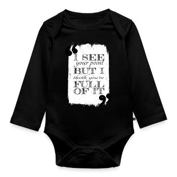 arboriculture carpenter work tshirts - Baby Bio-Langarm-Body - Schwarz - Vorne