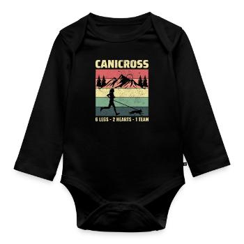 Canicross Trail Running Dog Sport Outdoor Hobby - Body Bébé bio manches longues - noir - Devant