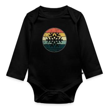 Snowflake - Organic Longsleeve Baby Bodysuit - black - Front