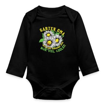 Garten Oma Wie Eine Normale Oma Nur Viel Cooler - Baby Bio-Langarm-Body - Schwarz - Vorne