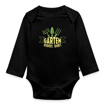 Garten Buddel Shirt - Baby Bio-Langarm-Body - Schwarz - Vorne