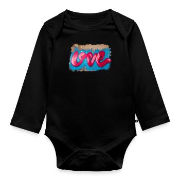 Graffiti Love - Baby Bio-Langarm-Body - Schwarz - Vorne