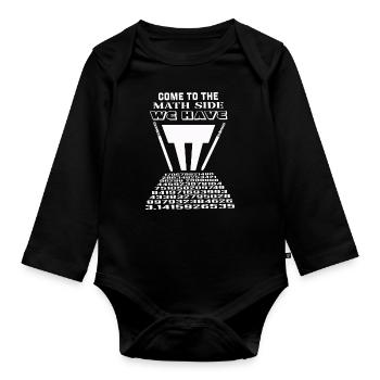 Mathe Seite März Mathe Urlaub Mathematik Funny Pi - Baby Bio-Langarm-Body - Schwarz - Vorne