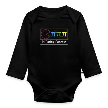 Lustiger Pi Essen Mathe Urlaub Mathematik Humor Pi - Baby Bio-Langarm-Body - Schwarz - Vorne