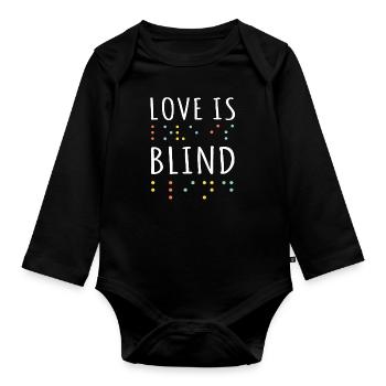 Braille Alphabet Braille Langue Braille Love - Body Bébé bio manches longues - noir - Devant