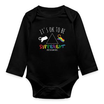 Cat Different Okay Special Puzzle Autism Awareness - Body Bébé bio manches longues - noir - Devant