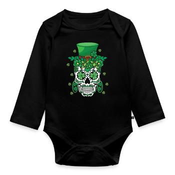 El Dia De Los Muertos Mardi Gras Costume Flower - Organic Longsleeve Baby Bodysuit - black - Front