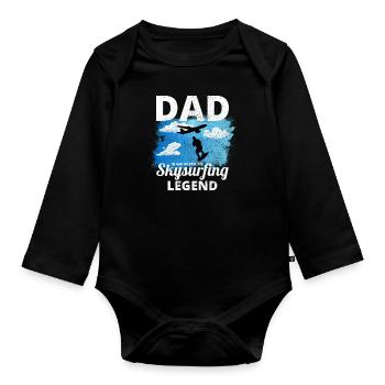 Skysurfing Dad Paradiving Extreme Sport Skydive - Body Bébé bio manches longues - noir - Devant