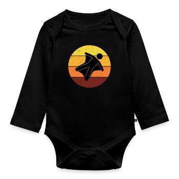 Wingsuit fliegen Base Jumping Skydiving Retro - Baby Bio-Langarm-Body - Schwarz - Vorne