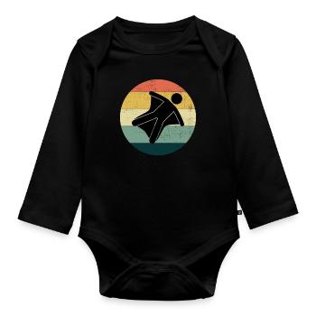 Wingsuit fliegen Base Jumping Fallschirmspringen Wingsuiting - Baby Bio-Langarm-Body - Schwarz - Vorne