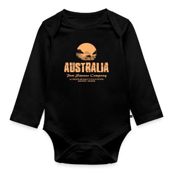 Kängurus - Australia - Australien - Baby Bio-Langarm-Body - Schwarz - Vorne