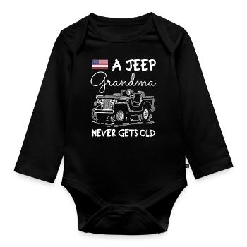 A Grandma Never Gets Old - Organic Longsleeve Baby Bodysuit - black - Front