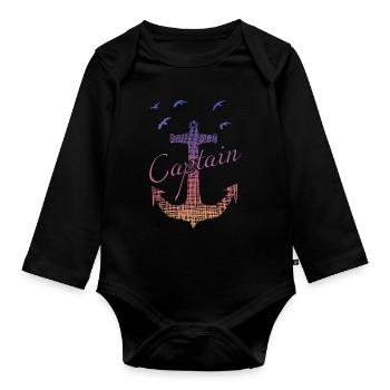 captain - Baby Bio-Langarm-Body - Schwarz - Vorne