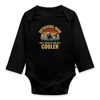 Skydiving Parachute Skydive Skydiver Mom - Organic Longsleeve Baby Bodysuit - black - Front