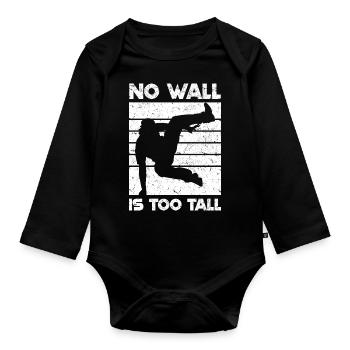 Dictons de Parkour | Idées cadeaux de sports freerunning - Body Bébé bio manches longues - noir - Devant