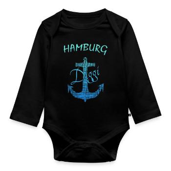Hamburg - Baby Bio-Langarm-Body - Schwarz - Vorne
