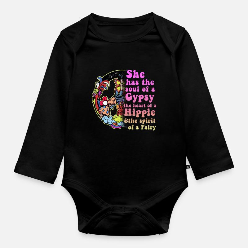 Hippie - Body Bébé bio manches longues - noir