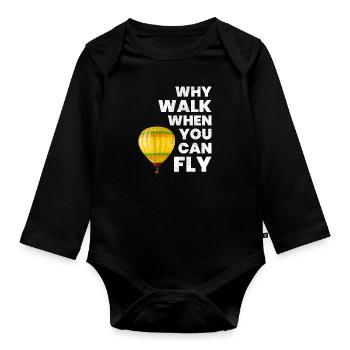 Montgolfière Montgolfière Montgolfière - Body Bébé bio manches longues - noir - Devant
