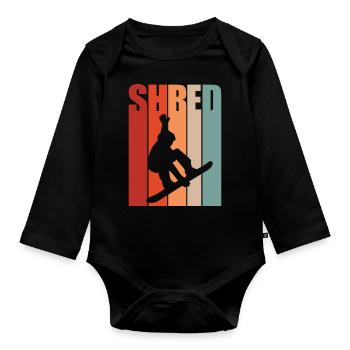 Snowboarder Winter Sports Snow - Organic Longsleeve Baby Bodysuit - black - Front
