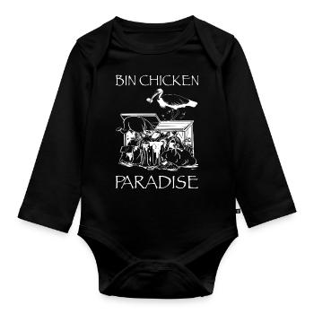 BIN CHICKEN PARADISE - Baby Bio-Langarm-Body - Schwarz - Vorne