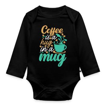 Cup of Hugs - Baby Bio-Langarm-Body - Schwarz - Vorne