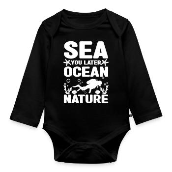 Marine Biology Profession | Marine Biologist Gift Idea - Organic Longsleeve Baby Bodysuit - black - Front