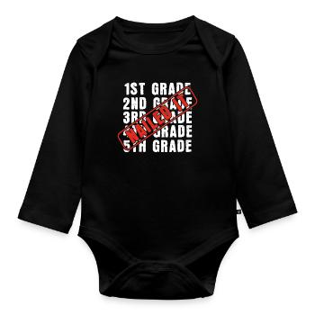 School Last Class Elementary Graduation Graduate - Organic Longsleeve Baby Bodysuit - black - Front