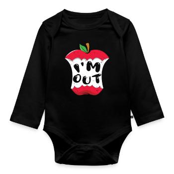 Teacher Student Bye School Out Happy Last Class - Organic Longsleeve Baby Bodysuit - black - Front