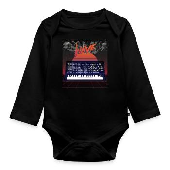Synthesizer, Recording Studio, Waveform, Synthesis, Electro - Organic Longsleeve Baby Bodysuit - black - Front