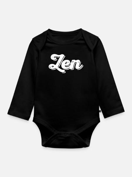 Zen - Organic Longsleeve Baby Bodysuit - black