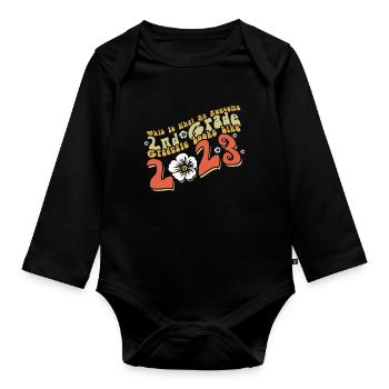 Fantastischer Absolvent der 2. Klasse, der 2023 Retro abschließt - Baby Bio-Langarm-Body - Schwarz - Vorne