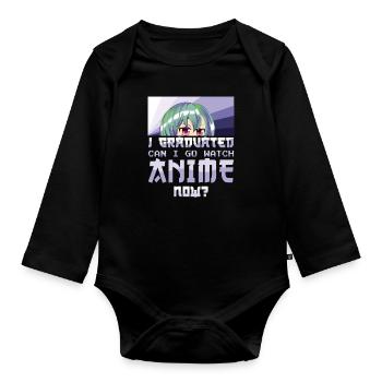 Love Anime Absolvent Abschluss 2023 Abschluss - Baby Bio-Langarm-Body - Schwarz - Vorne