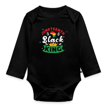 Awesome Celebrate Juneteenth Black History - Organic Longsleeve Baby Bodysuit - black - Front