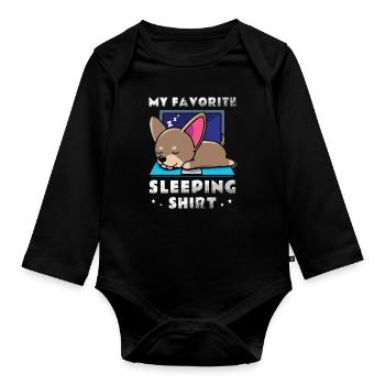 My official sleep shirt Faulenzer - Organic Longsleeve Baby Bodysuit - black - Front
