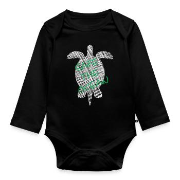 Save the Ocean, Turtle, Schildkröte - Baby Bio-Langarm-Body - Schwarz - Vorne