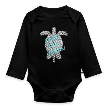 Save the Ocean, Turtle, Schildkröte - Baby Bio-Langarm-Body - Schwarz - Vorne